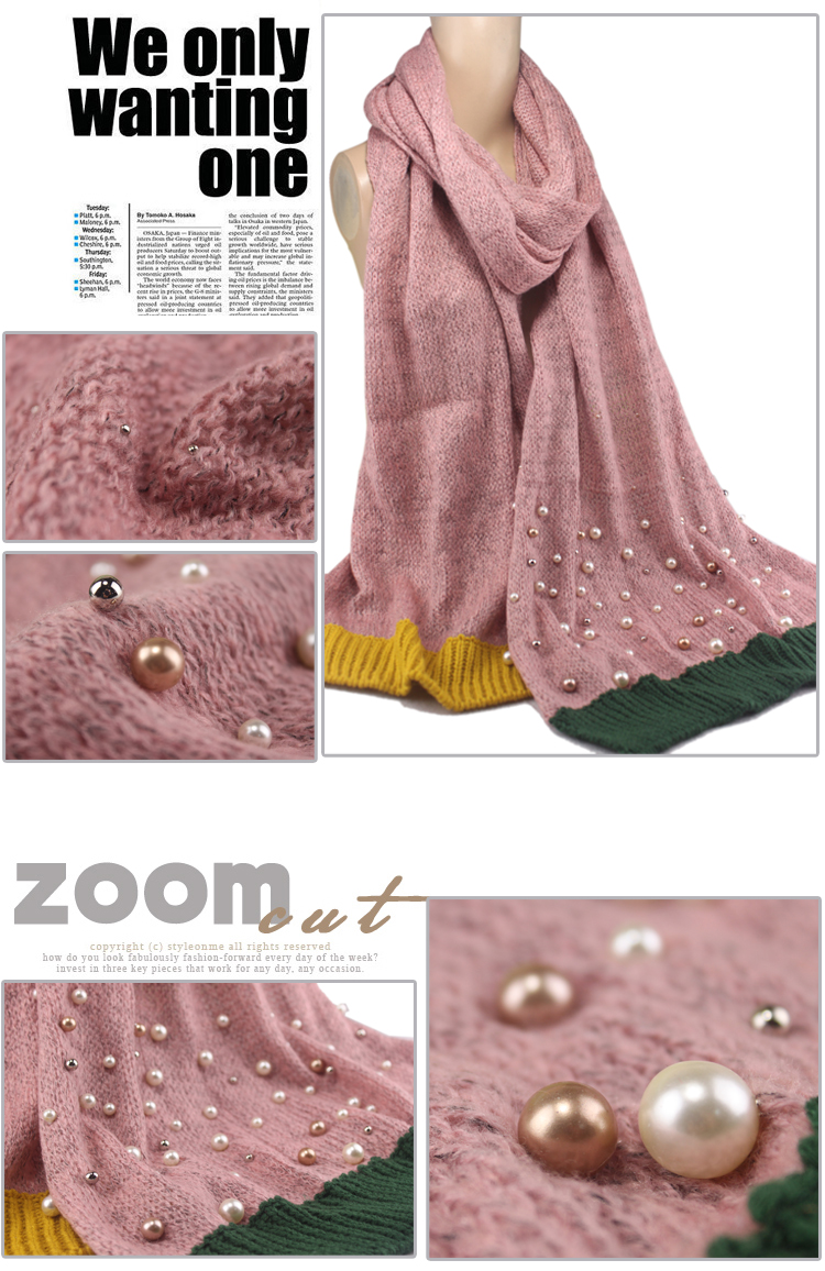 fashion pearl warm scarf