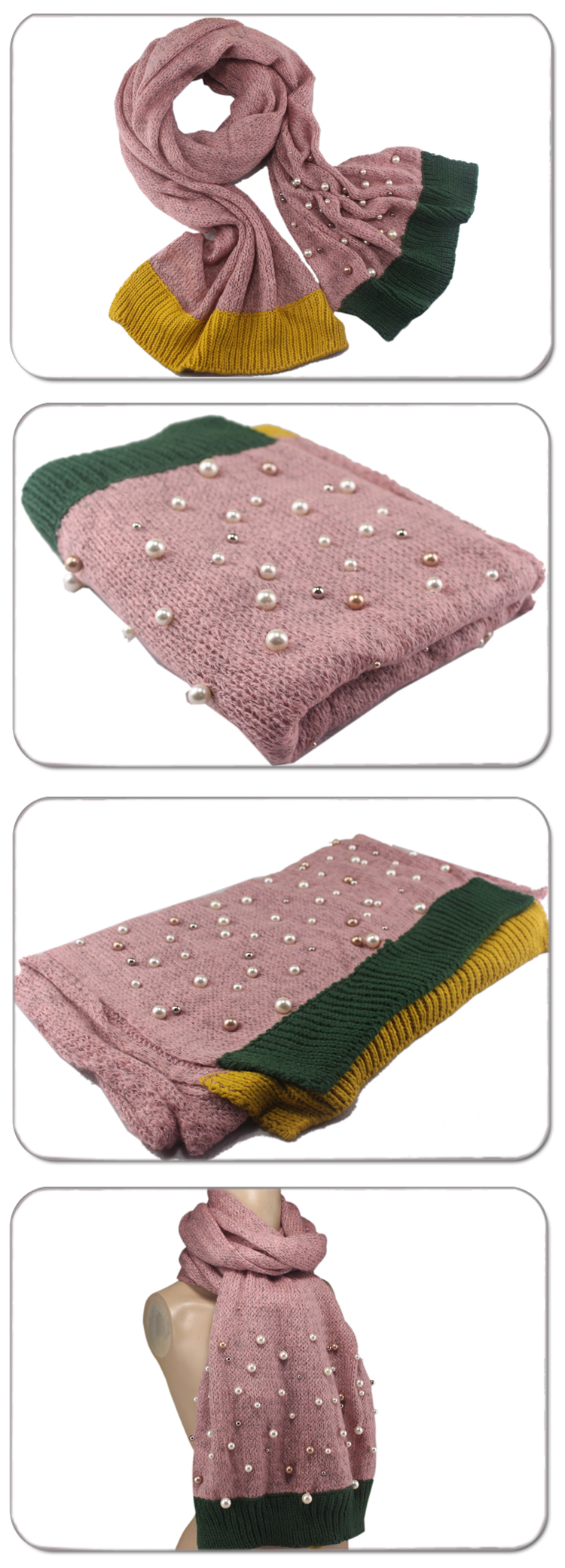 fashion pearl warm scarf