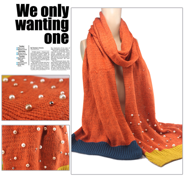 fashion pearl warm scarf
