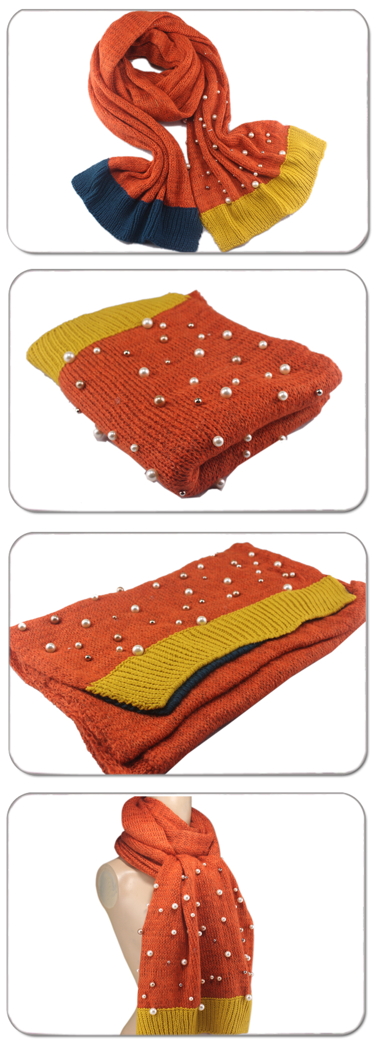 fashion pearl warm scarf