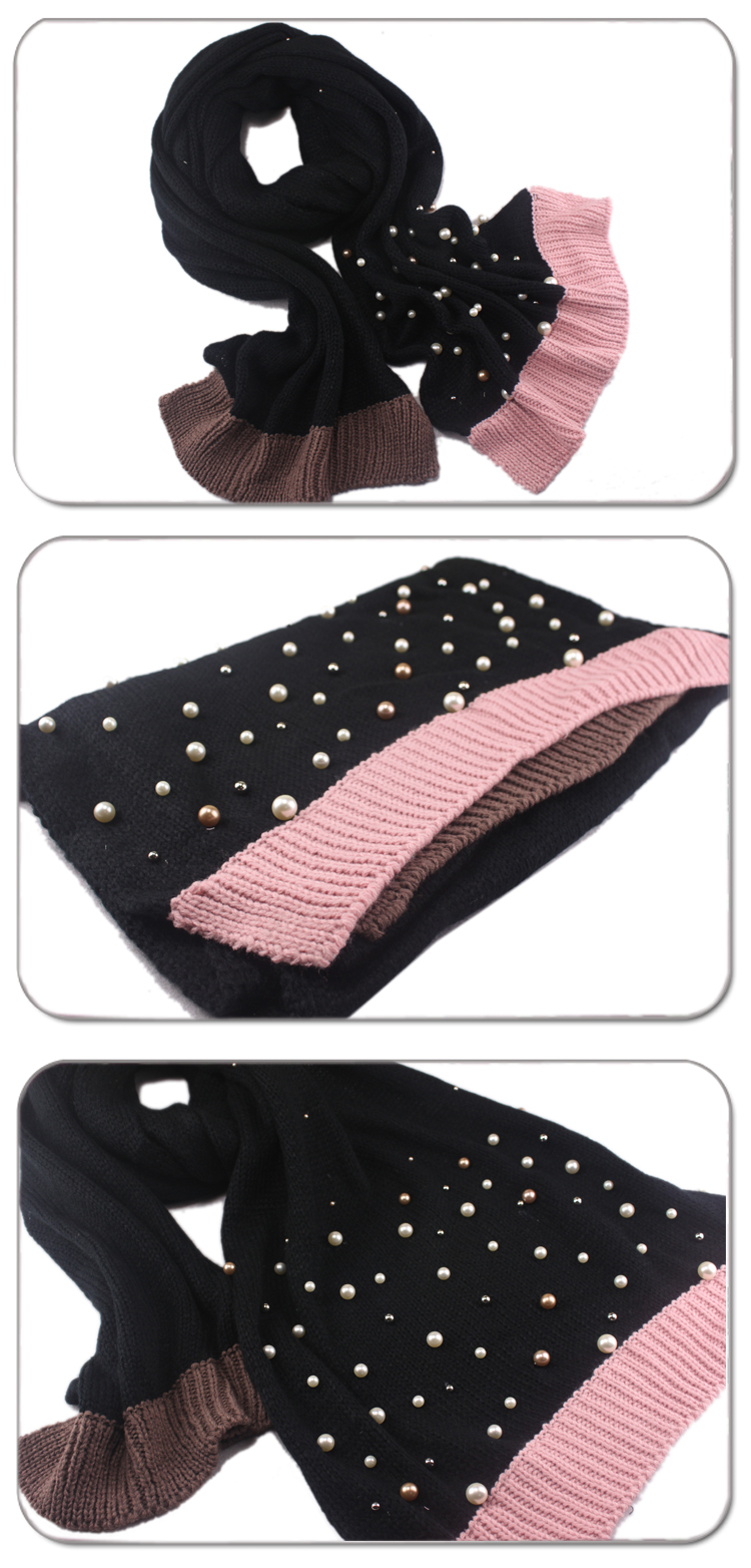fashion pearl warm scarf