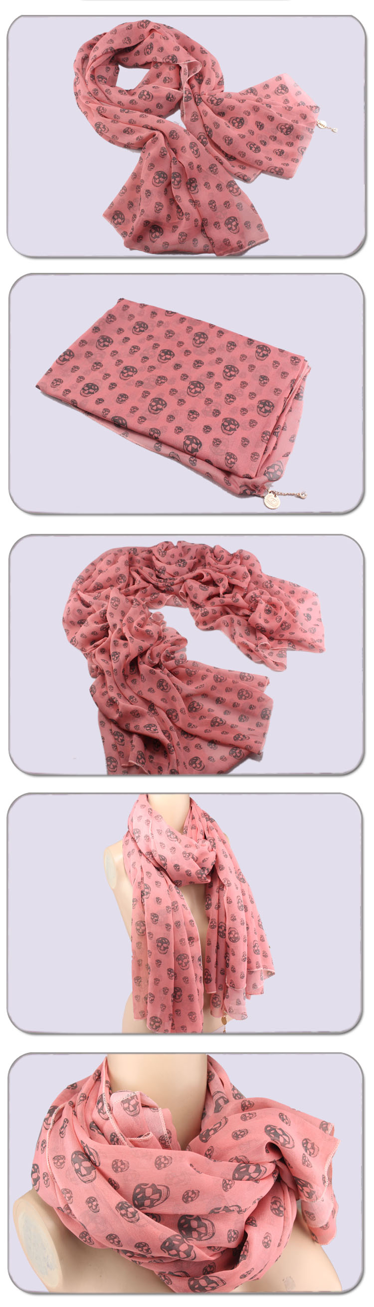 skull ton coffion long scarf