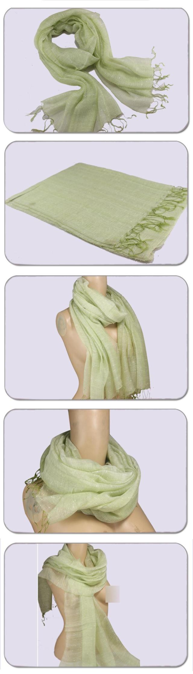 new style tassel long cotton silk scarf