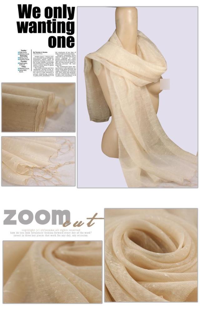 new style tassel long cotton silk scarf