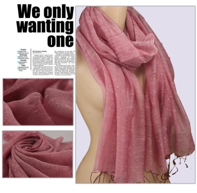 new style tassel long cotton silk scarf