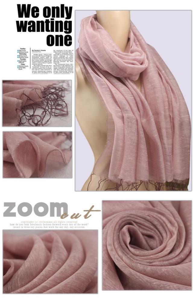 new style tassel long cotton silk scarf