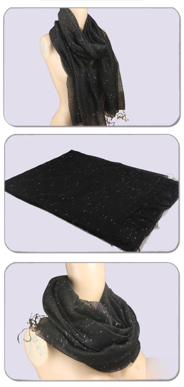new style tassel long cotton silk scarf