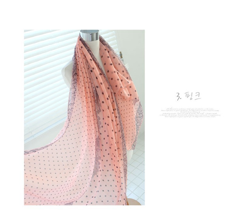 dot flower print silk scarf for summer