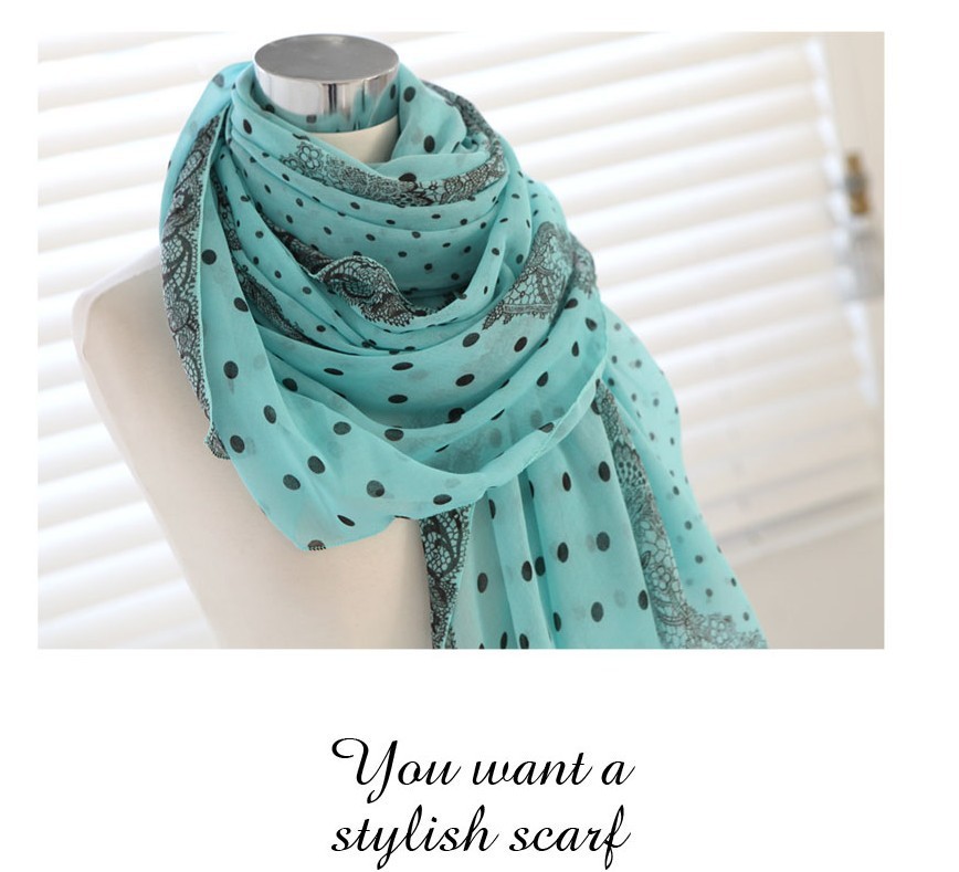 dot flower print silk scarf for summer