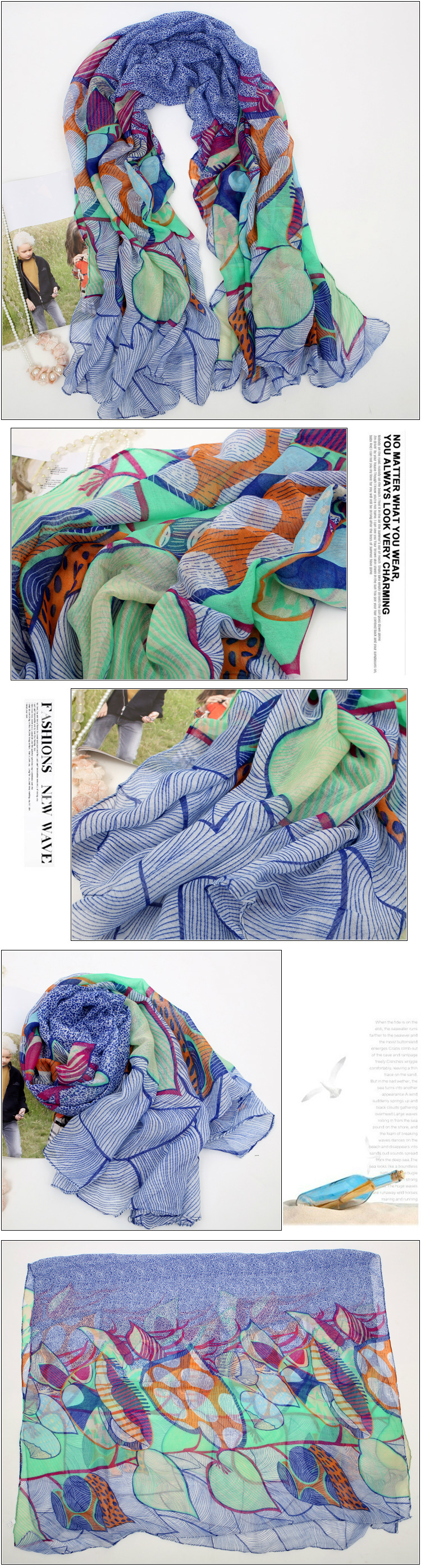 peach hearts print silk scarf wholesale 