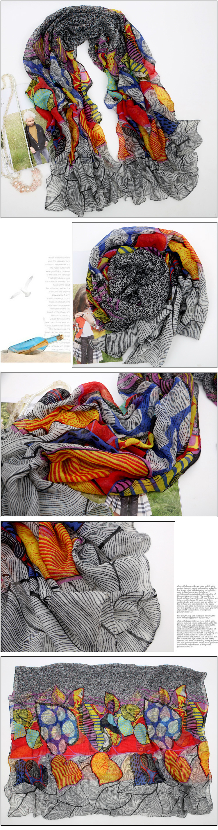 peach hearts print silk scarf wholesale 