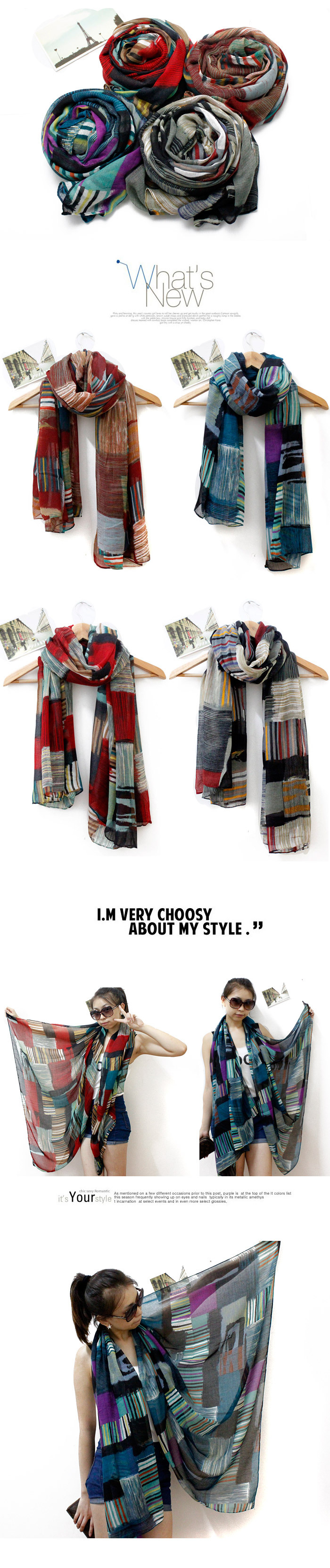 Scrawl camouflage Paris yarn scarf wholesale