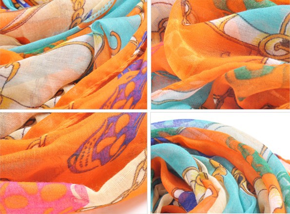 mullticolour skull silk scarf wholesale