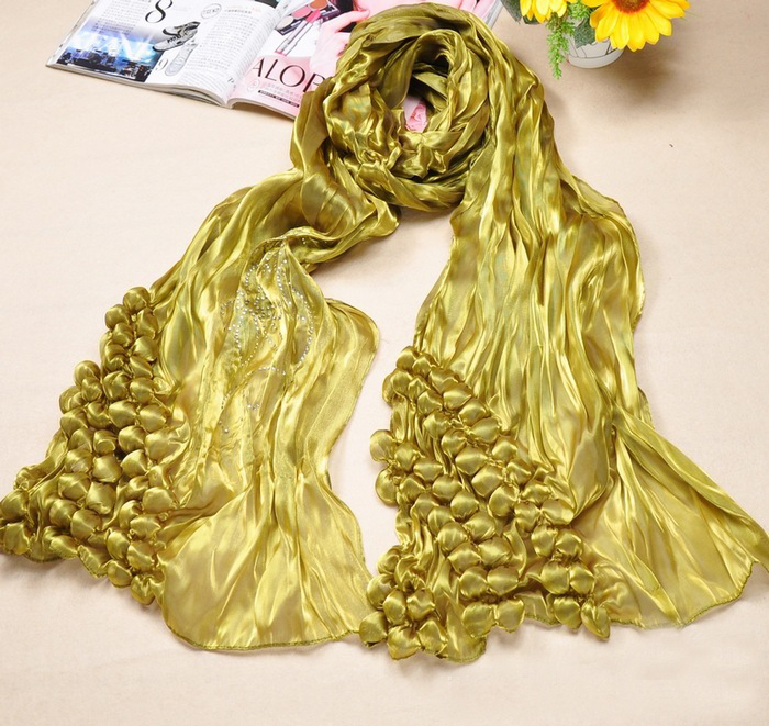 wholesale multicolour natural silk bubbles scarf with diamond