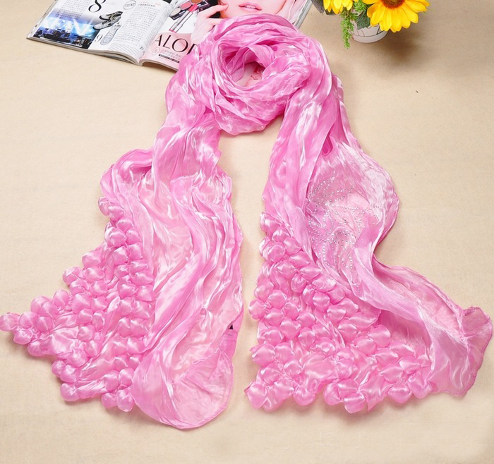 wholesale multicolour natural silk bubbles scarf with diamond