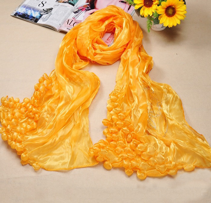 wholesale multicolour natural silk bubbles scarf with diamond
