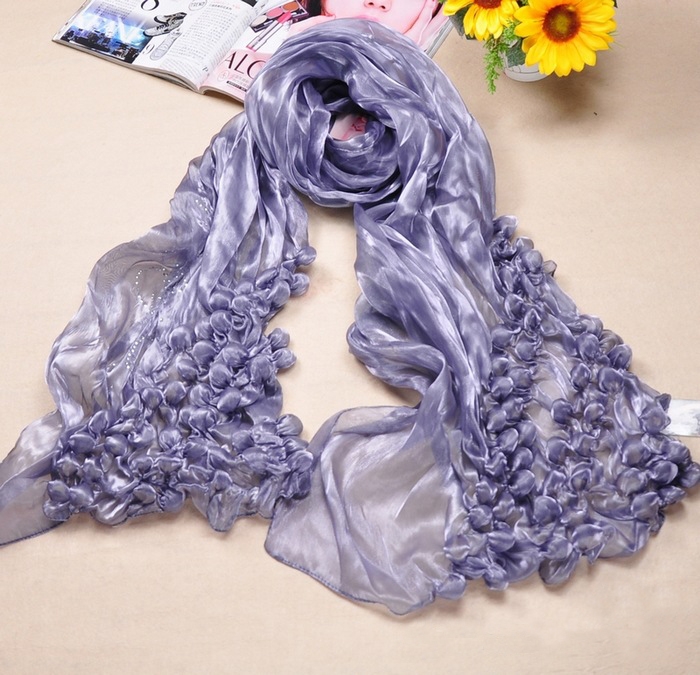 wholesale multicolour natural silk bubbles scarf with diamond