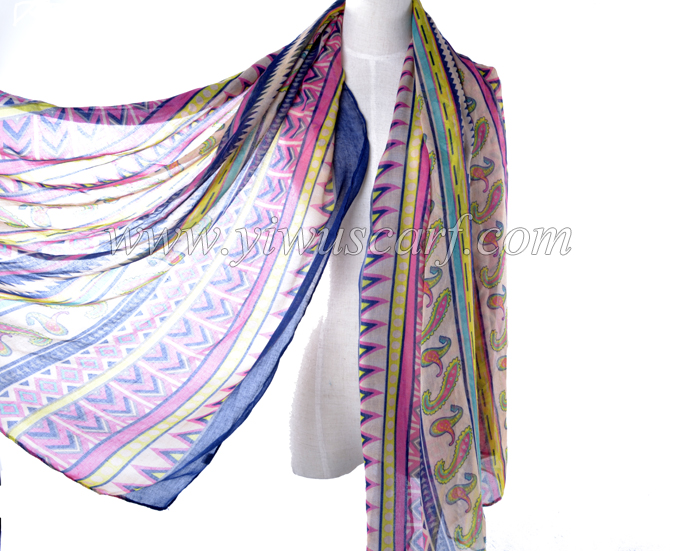 custom fashion ladies long silk scarf