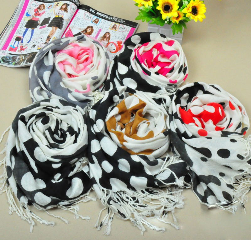 colorful ladies dots cotton scarf