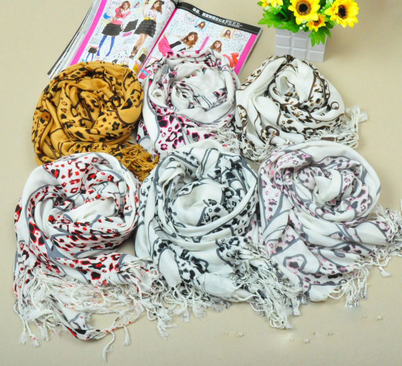 100% cotton scarf leopard print scarf