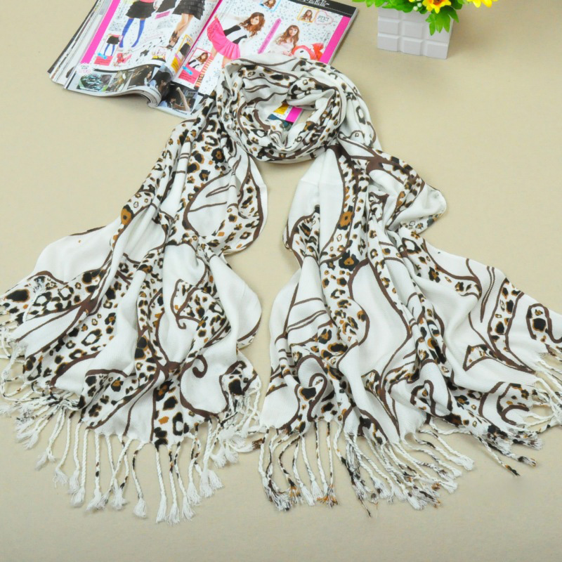 100% cotton scarf leopard print scarf