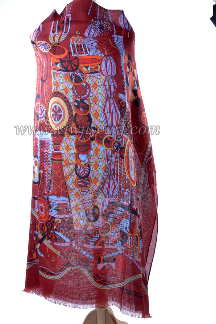 custom fashion red silk scarf long silk scarf