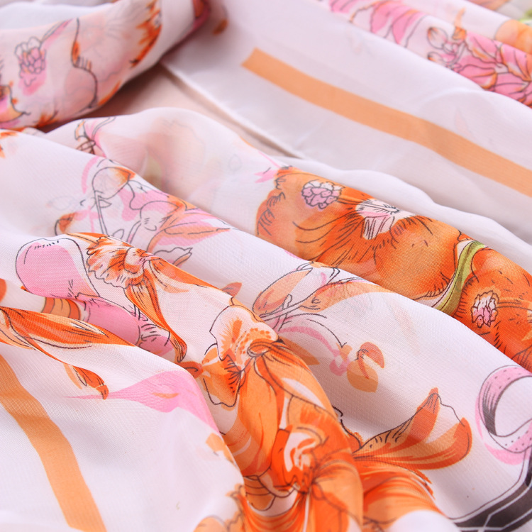 Fashion Printed Chiffon Scarf Wholesaler