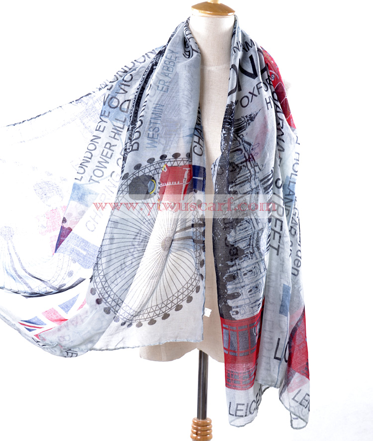2013 British flag fashion lady scarf Paris yarn scarves