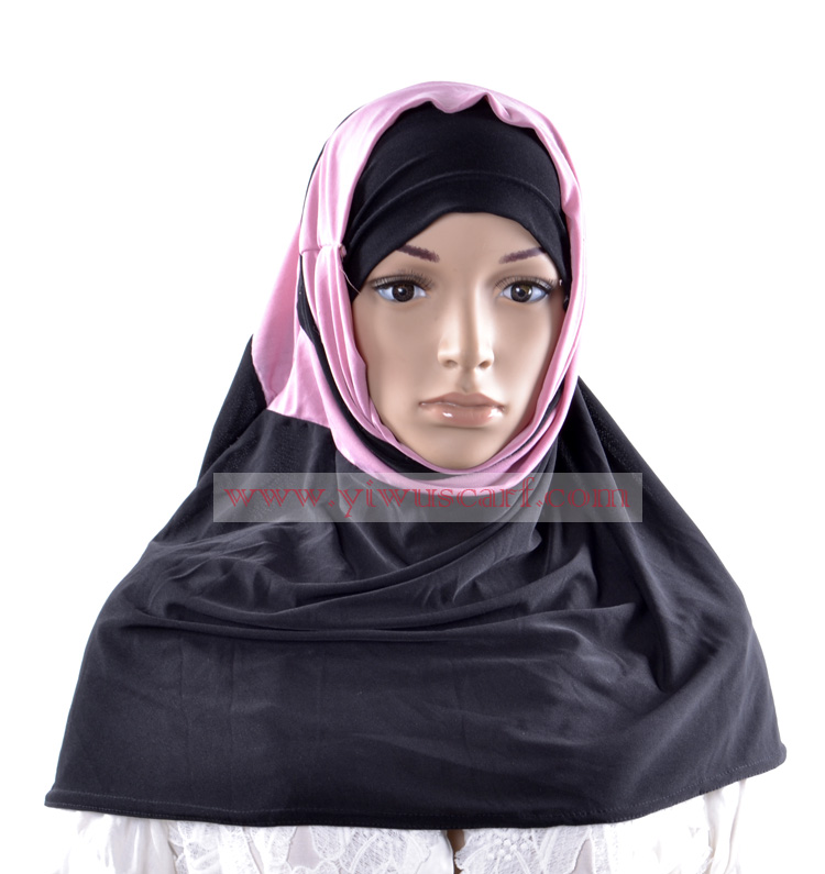 double layer Solid Color muslim hijab islamic scarfs 