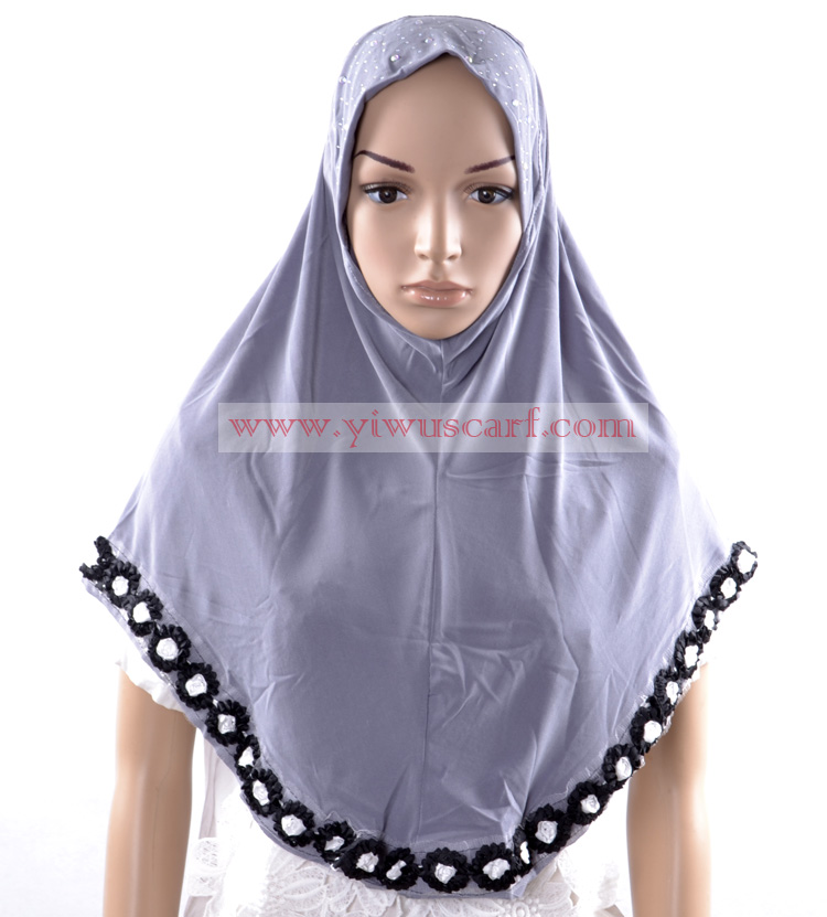 Fashion muslim hijab with flowers