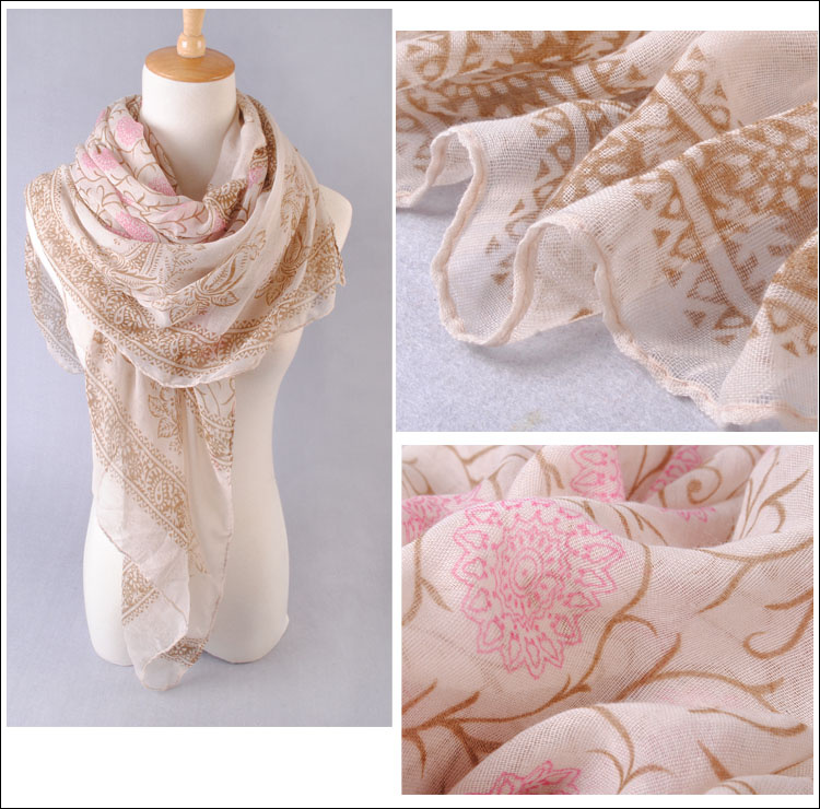 2014 Fashion Ladies Long Custom Printed Viscose Scarf