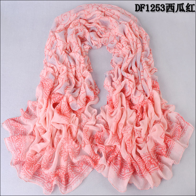 2014 Fashion Ladies Long Custom Printed Viscose Scarf