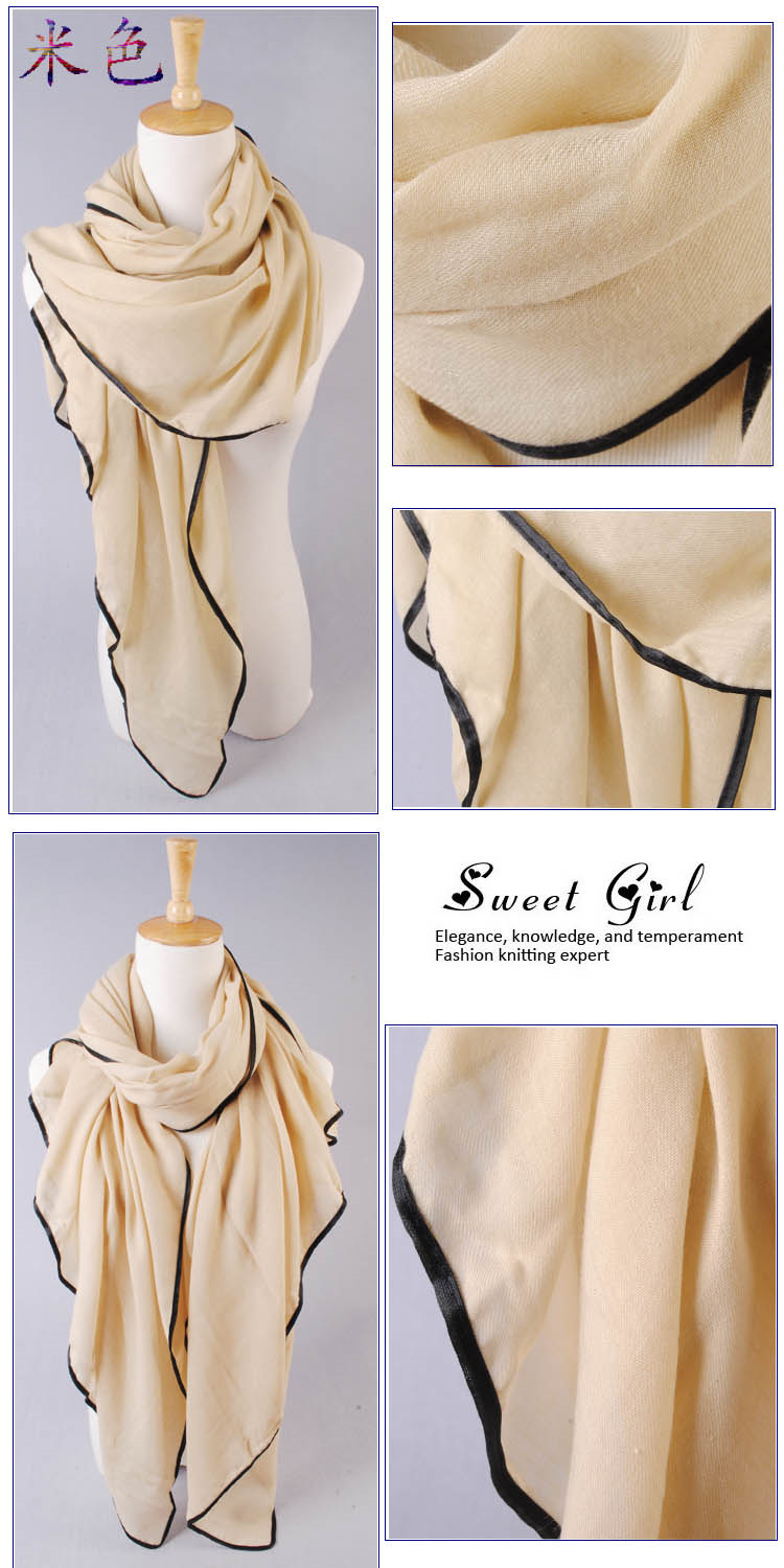 fashion long unique plain scarf selling hot cotton plain scarf