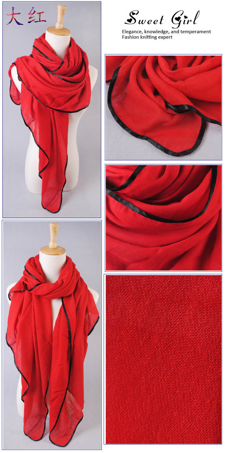 fashion long unique plain scarf selling hot cotton plain scarf