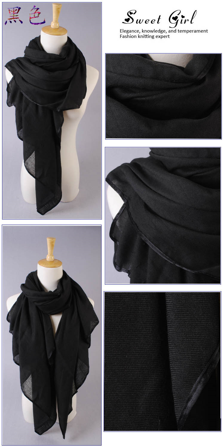 fashion long unique plain scarf selling hot cotton plain scarf