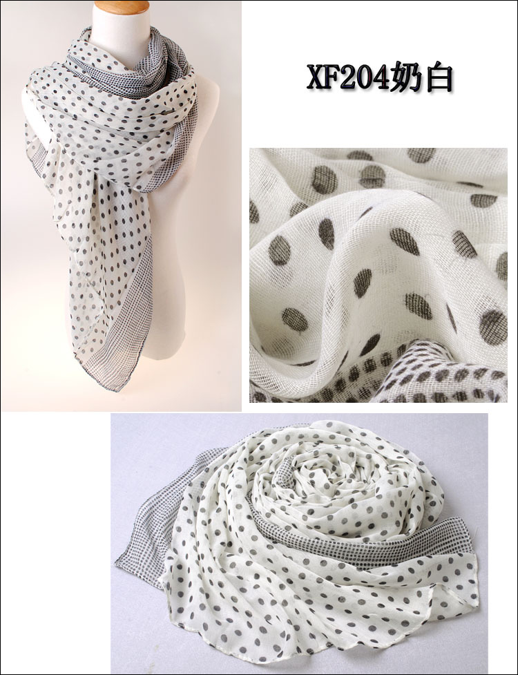 lady winter dot print scarf