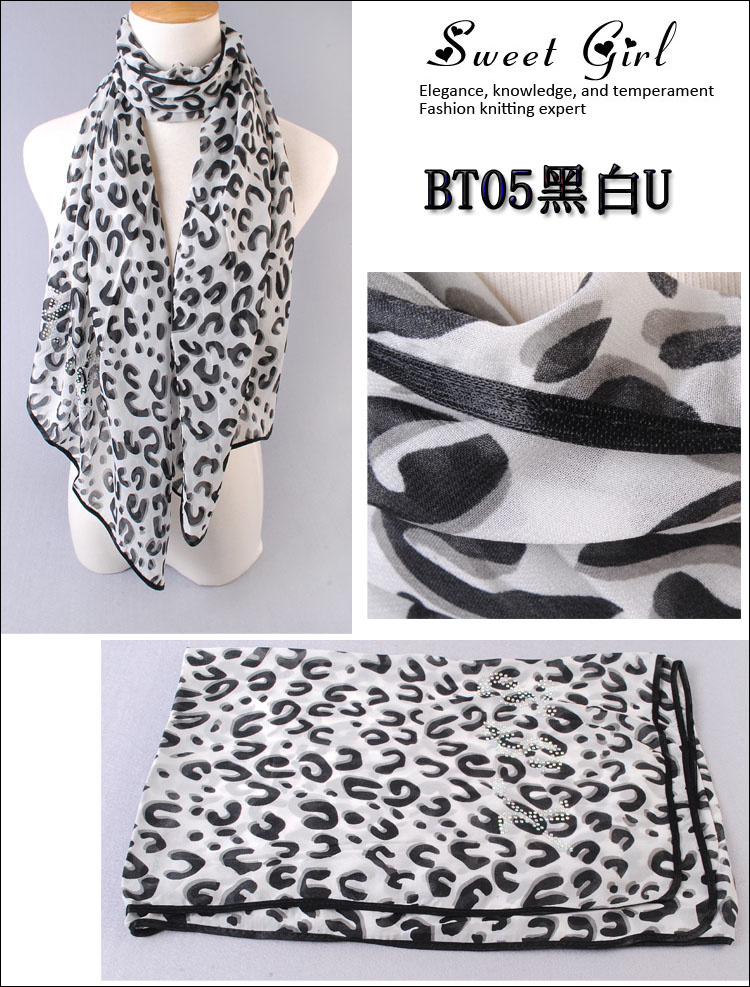Chiffon Rhinestone Scarf