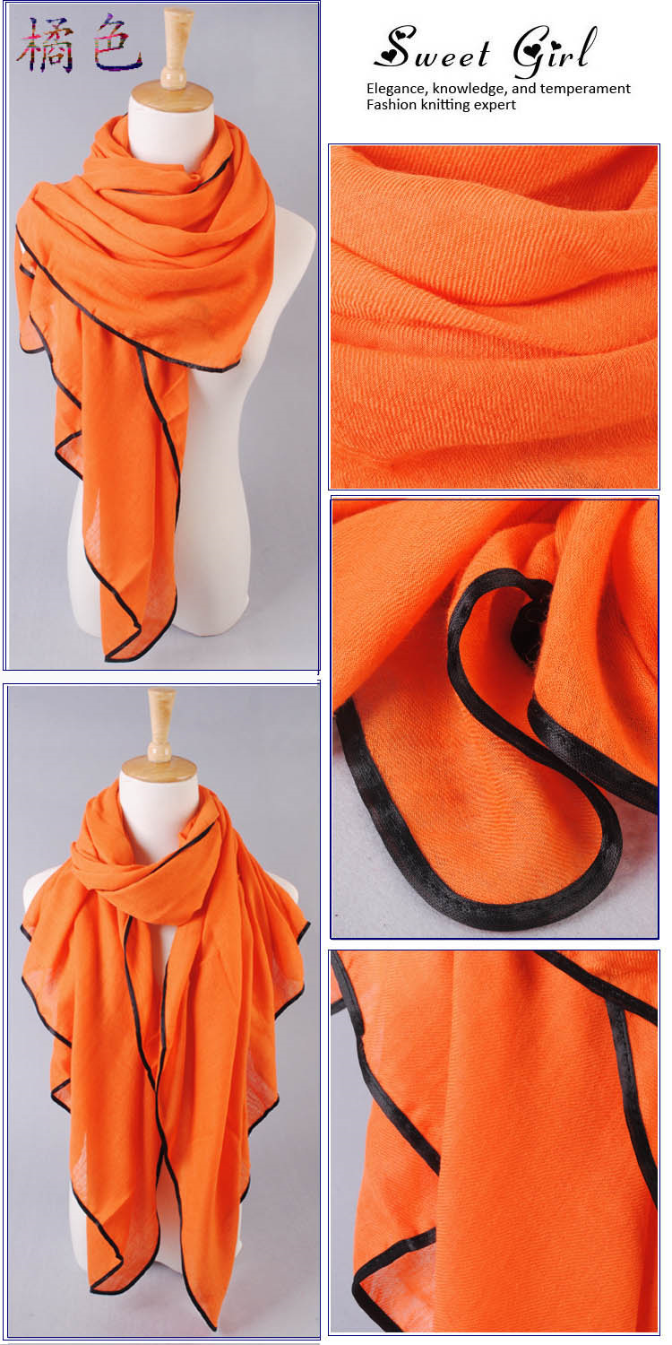 fashion long unique plain scarf selling hot cotton plain scarf