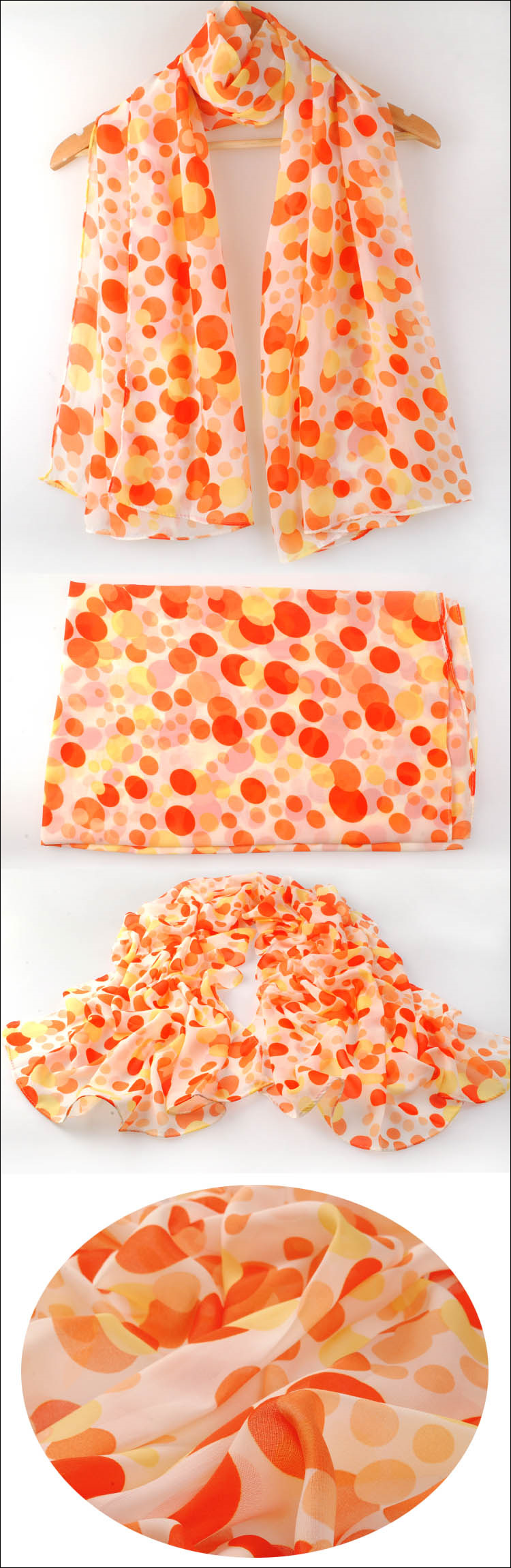 Leopard dot chiffon scarves