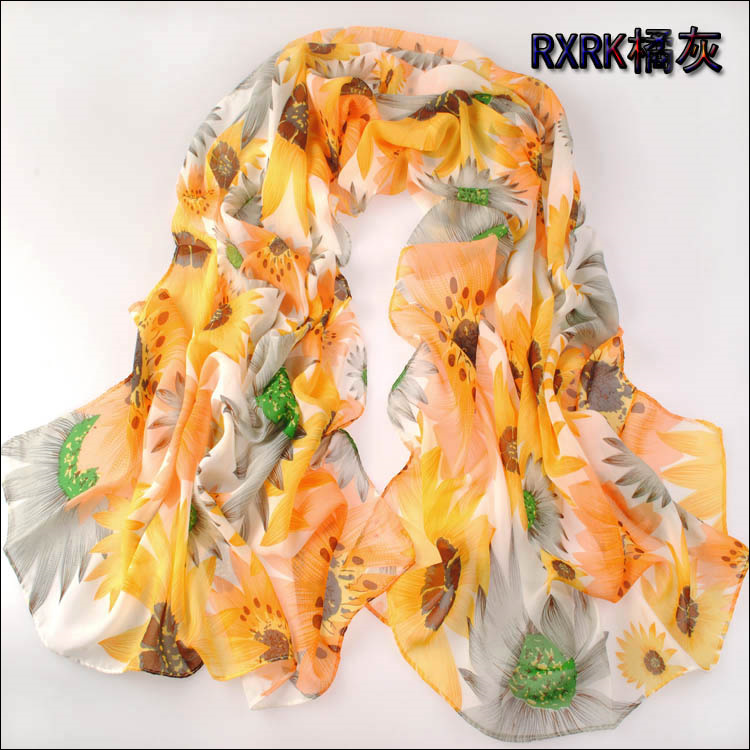 sun flower silk scarf