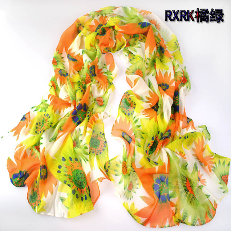 sun flower silk scarf