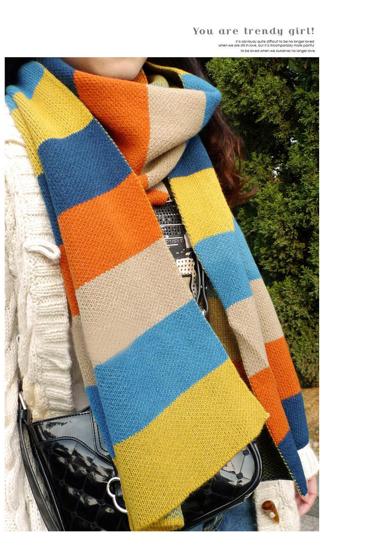 Knitting wool color stitching color scarf