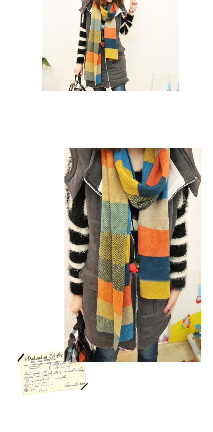 Knitting wool color stitching color scarf