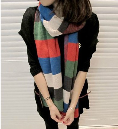 Knitting wool color stitching color scarf