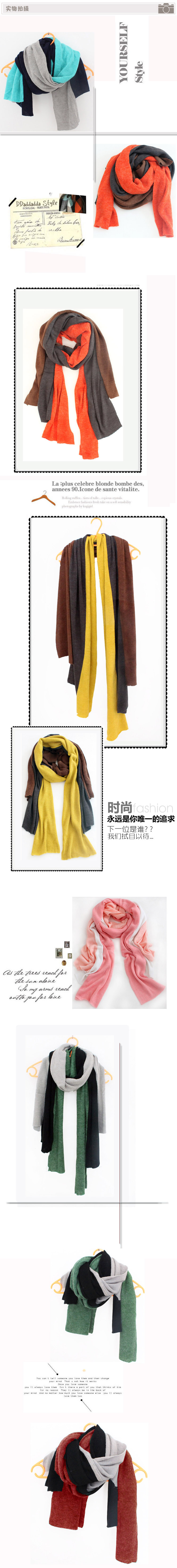 Couple Winter scarves decoration three-color muffler scarf