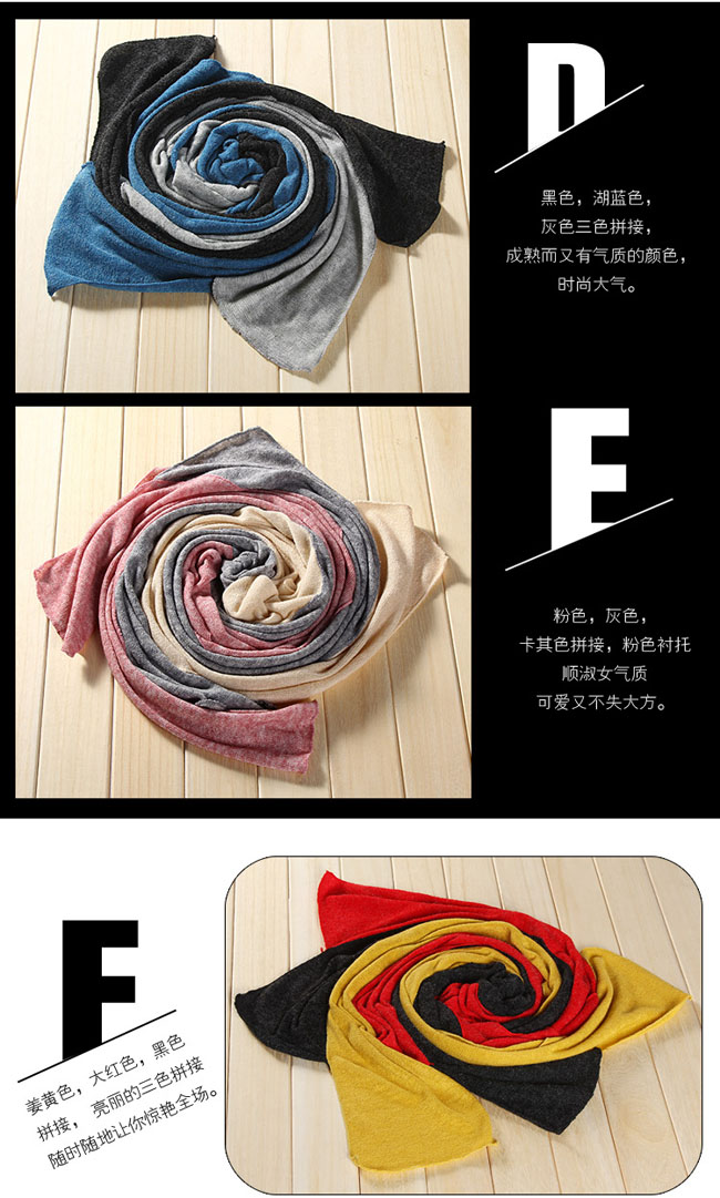 Couple Winter scarves decoration three-color muffler scarf