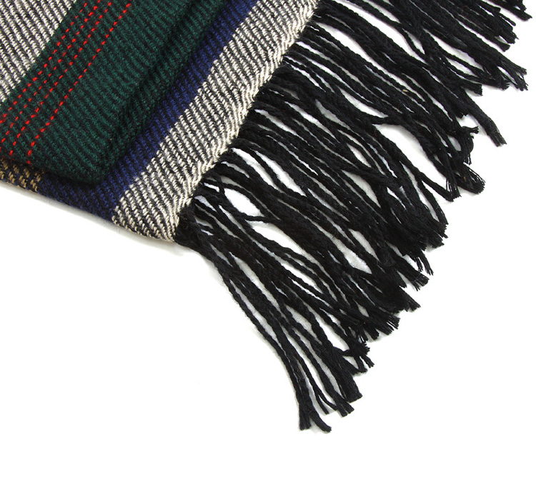 Stripe pattern winter warm wool scarf