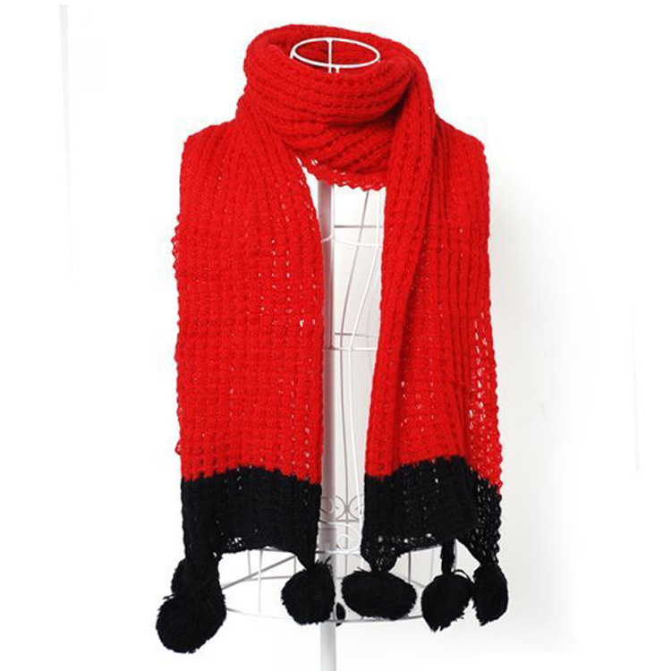 Fashion lady wool scarves wool balls