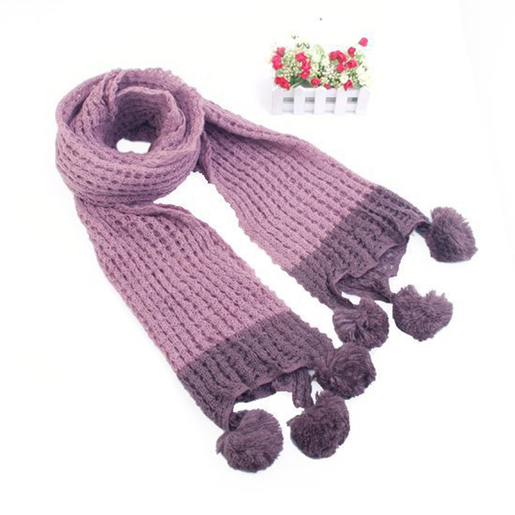 Fashion lady wool scarves wool balls