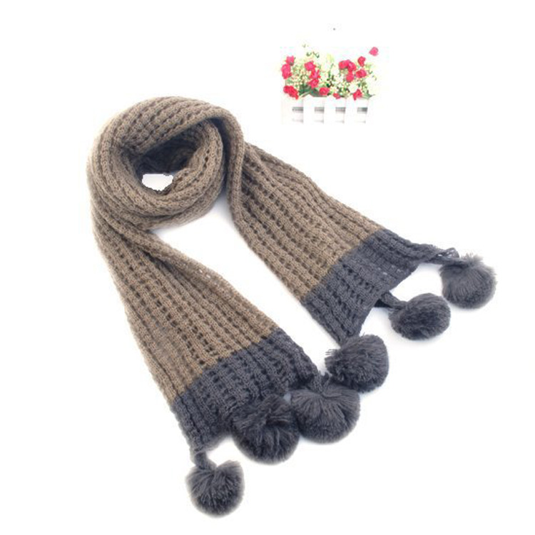 Fashion lady wool scarves wool balls